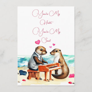 Otter Couple Love Greeting Card