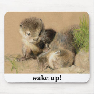 otter cubs mouse mat