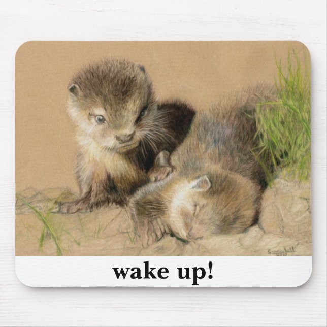 otter cubs mouse mat (Front)