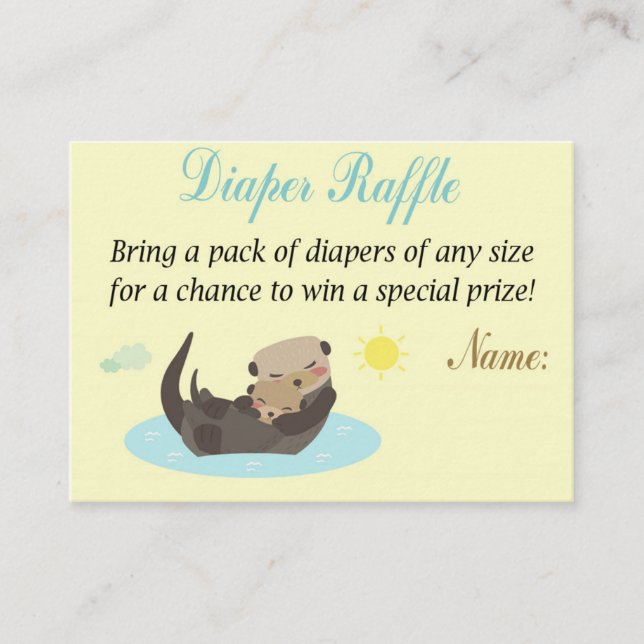 Otter Diaper Raffle Tickets (Front)
