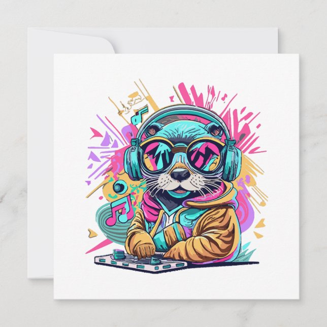 otter Dj 90s vibes Invitation (Front)