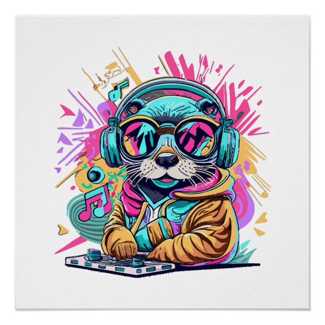 otter Dj 90s vibes Poster (Front)