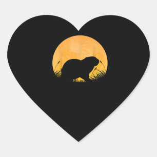 Otter Easy Halloween Outfit Weasel Animal Moon Heart Sticker