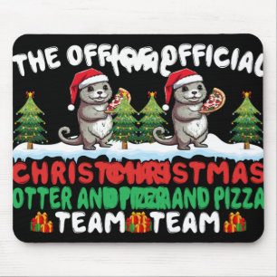 Otter Eating Zza Santa Hat Xmas Light Christmas T  Mouse Mat