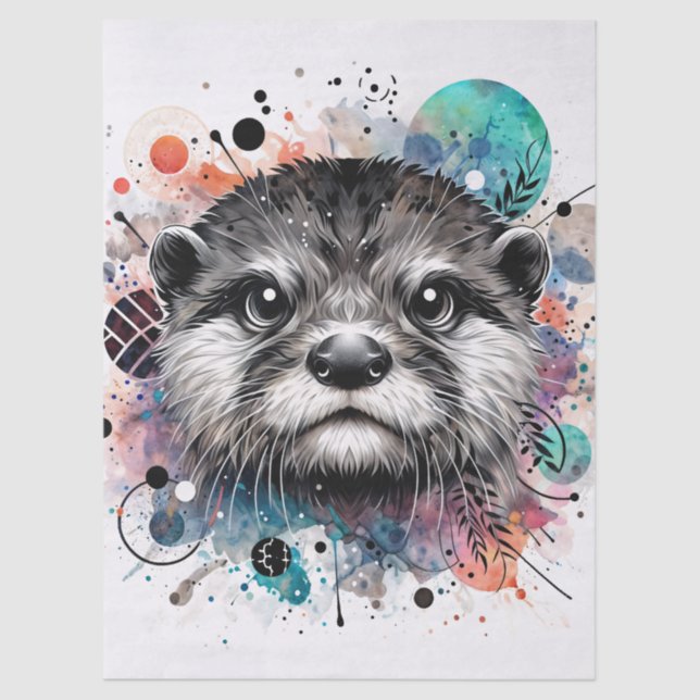 Otter Face Multicolor Tissue Paper (Front)