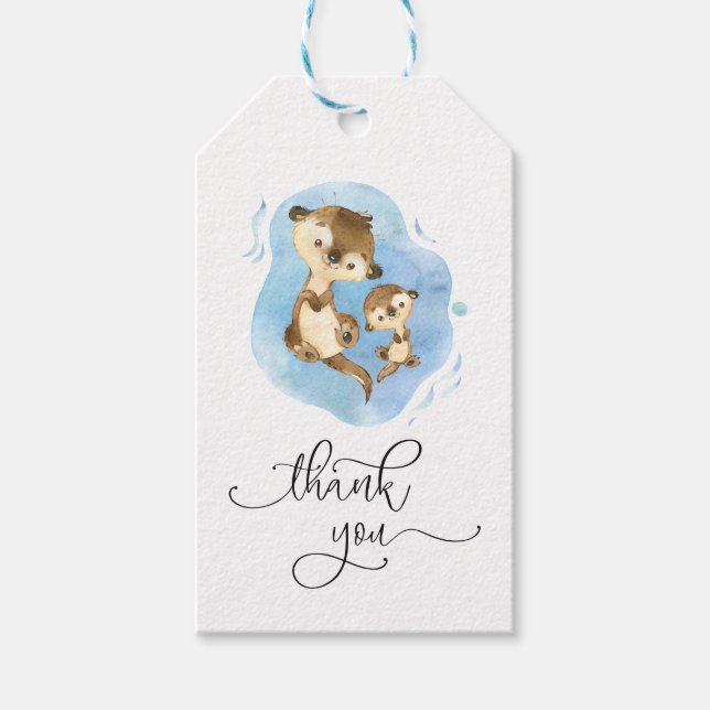 Otter Family Thank You Tags (Front)