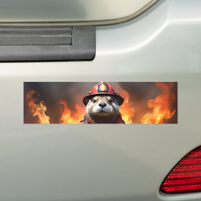 Otter Firefighter, Bumper Sticker (On Car)