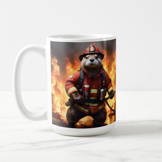 Otter Firefighter, Coffee Mug (Left)