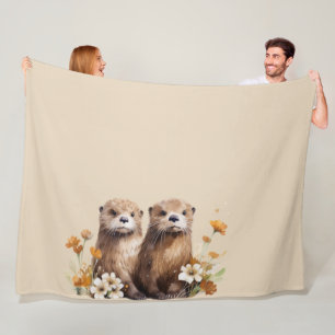 Otter fleece blanket