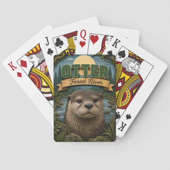 Otter Forest River POPCUT Playing Cards (Back)