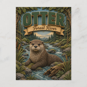 Otter Forest River POPCUT Postcard