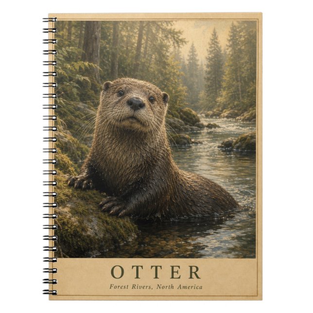 Otter Forest Rivers VINTAGE Notebook (Front)
