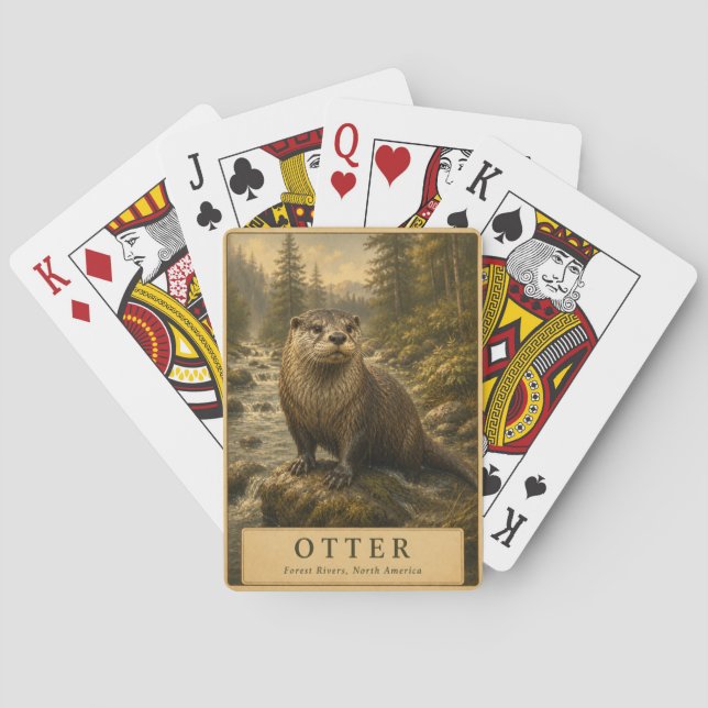 Otter Forest Rivers VINTAGE Playing Cards (Back)
