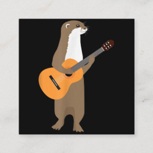 Otter Gift Guitar Otter Animal Kids Guitarist Square Business Card