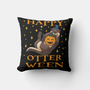 Otter Gift Happy Otter Cute Sea Otter Halloween Cushion
