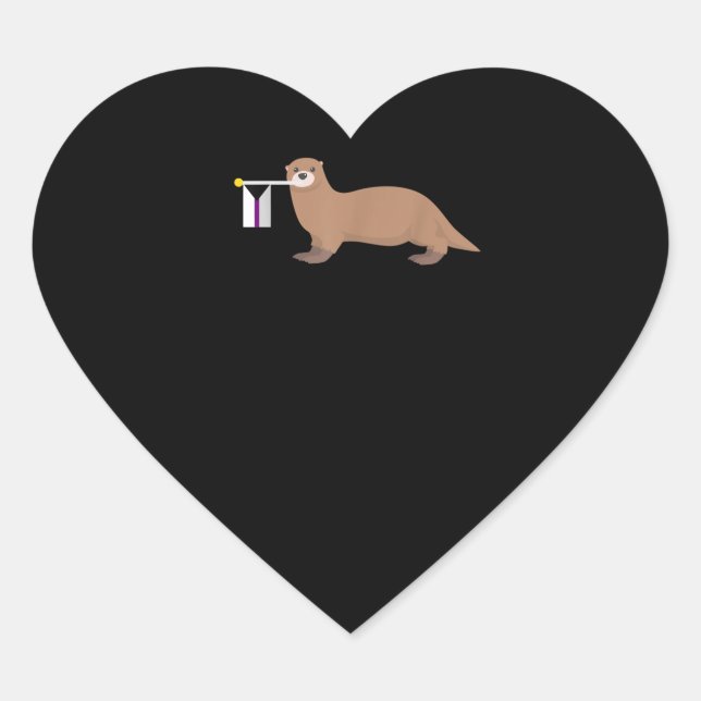 Otter Gift | Otter Demisexual Flag Cute LGBT Heart Sticker (Front)
