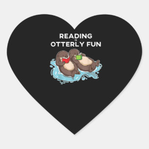 Otter Gift   Sea Otter Book Reading Gift Bookworm Heart Sticker