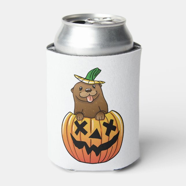 Otter Halloween  Can Cooler (Can Front)