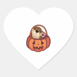 Otter Halloween Heart Sticker