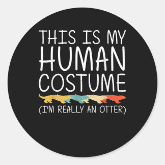 Otter Halloween Human Costume Weasel Animal Easy Classic Round Sticker