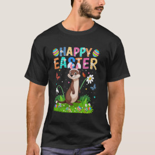 Otter Happy Easter Egg Hunt Bunny Ear Easter Sunda T-Shirt