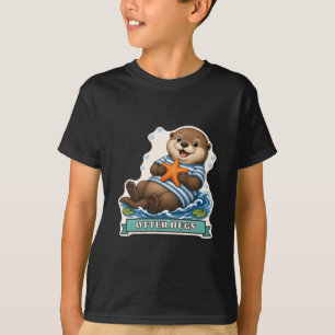 Otter Hugs Floating Otter Hugging a Starfish T-Shirt
