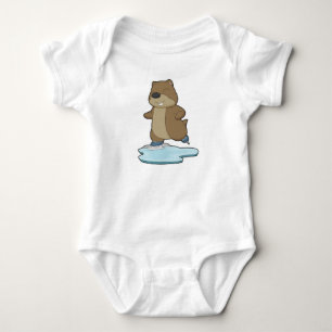 Otter Ice skating Ice skates Baby Bodysuit
