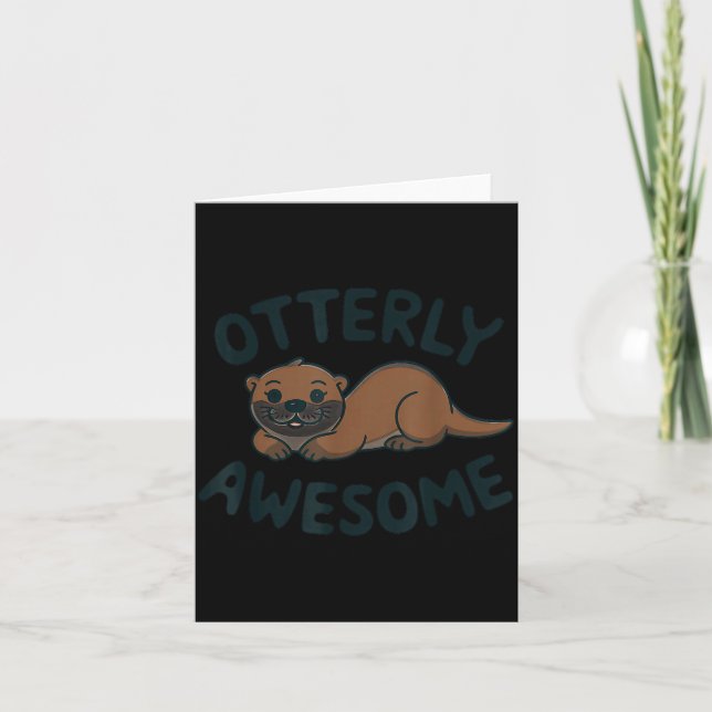 Otter In A Cket Funny Otter Pajamas Sea Otter Cost Card (Front)