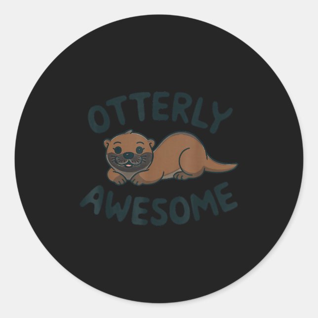 Otter In A Cket Funny Otter Pajamas Sea Otter Cost Classic Round Sticker (Front)