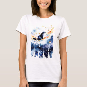 Otter in a Nebula River T-Shirt