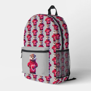 Otter in Valentine's Day Sweater Printed Backpack