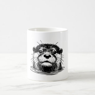 Otter In Water Illustration Coffee Mug