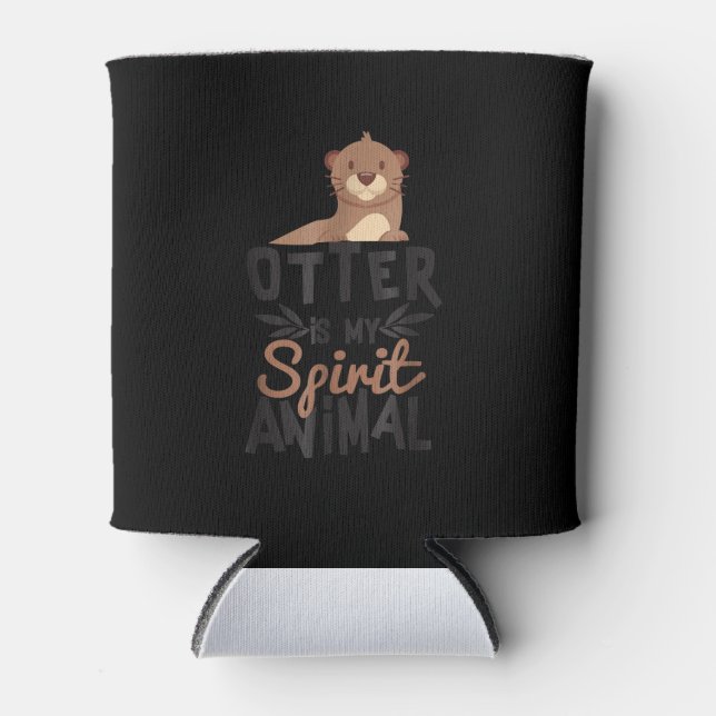 Otter is my spirit animal cute| Otter Lover Gift Can Cooler (Front)
