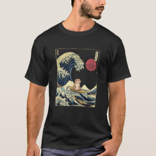 Otter Japanese Kanagawa Wave Funny Surf Animal T-Shirt