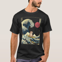 Otter Japanese Kanagawa Wave Funny Surf Animal VNe