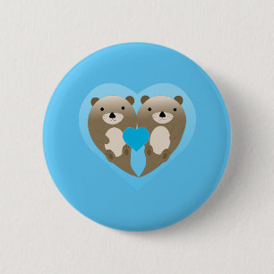 Otter Love 6 Cm Round Badge