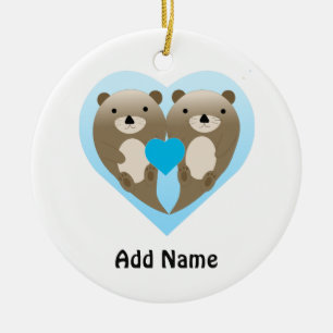 Otter Love Ceramic Tree Decoration