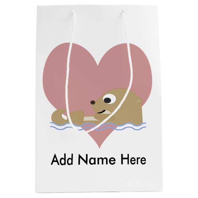 Otter Love Medium Gift Bag (Front)