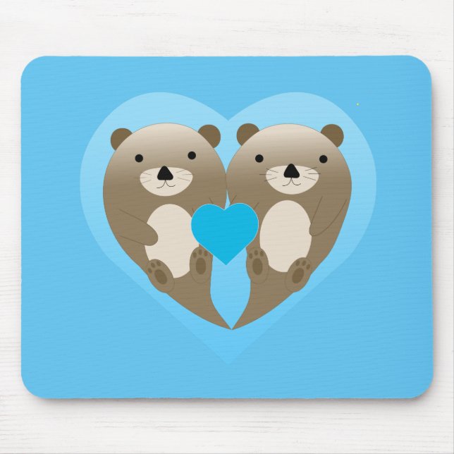 Otter Love Mouse Mat (Front)