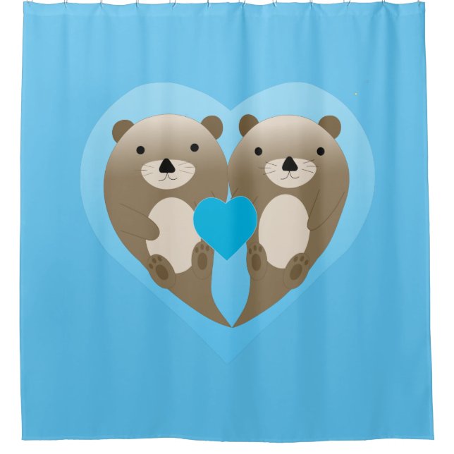 Otter Love Shower Curtain (Front)