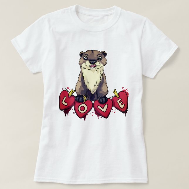 Otter love T-Shirt (Design Front)