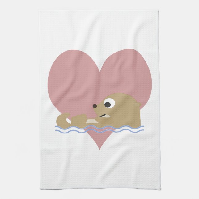 Otter Love Tea Towel (Vertical)