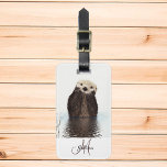 Otter Lover Monogram Personalised Luggage Tag<br><div class="desc">This design was created though digital art. It may be personalised in the area provide or customising by choosing the click to customise further option and changing the name, initials or words. You may also change the text colour and style or delete the text for an image only design. Contact...</div>