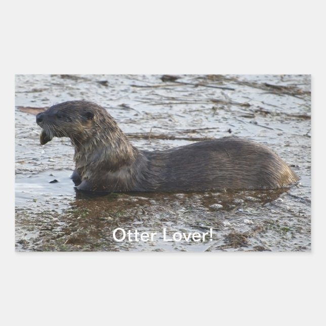 "Otter Lover" Wildlife Sticker Gifts (Front)