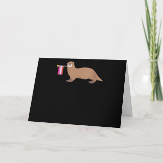 Otter Lovers | Otter Lesbian Flag Cute Rainbow Card