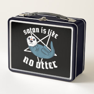 Otter Lovers Satanic Pentagram Satan Otter Gift Metal Lunch Box