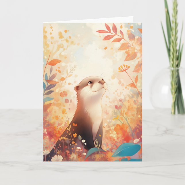 Otter Magical Foliage Card (Front)