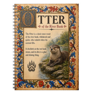 Otter, Mediaeval Bestiary Art Notebook