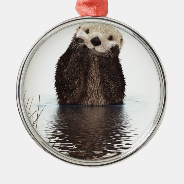 Otter Metal Tree Decoration (Front)