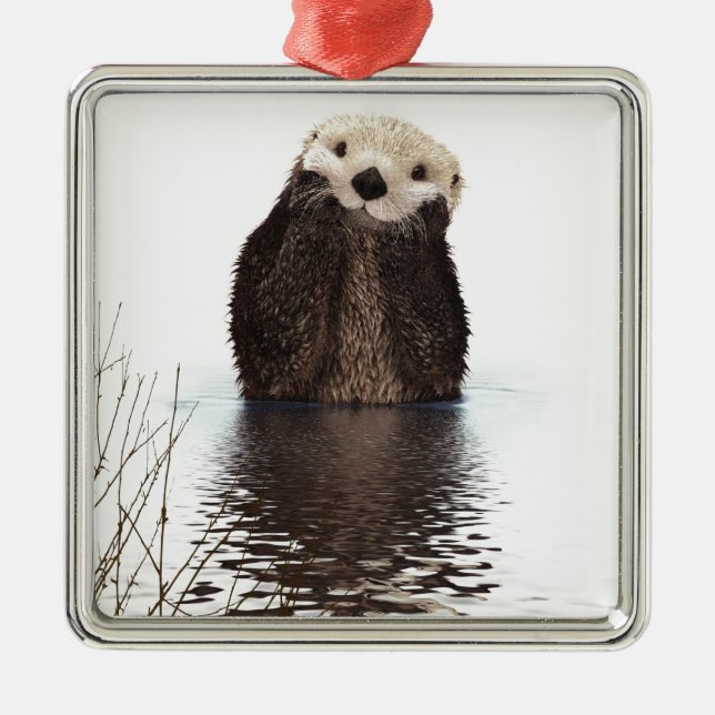 Otter Metal Tree Decoration (Front)